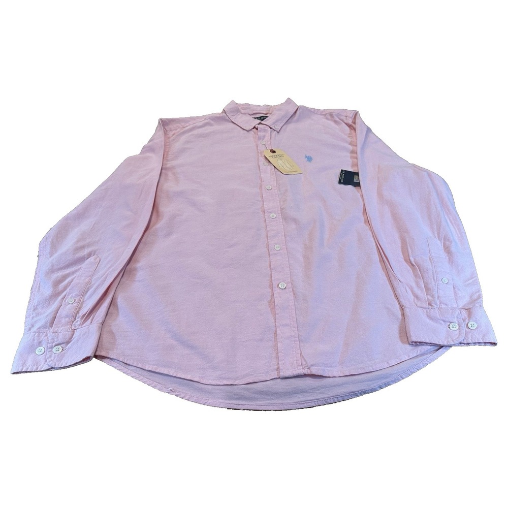 NEW US Polo Assn‎ Mens 100% Cotton Weekend Oxford Shirt Button Down Pony Size L
